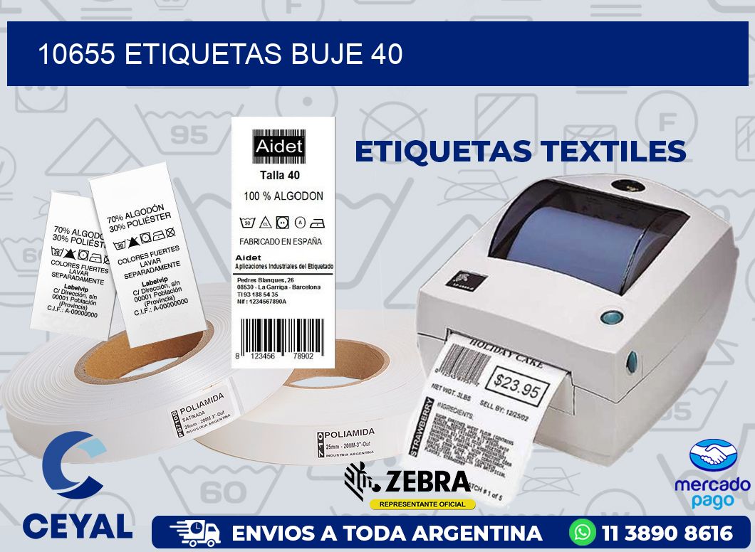 10655 ETIQUETAS BUJE 40