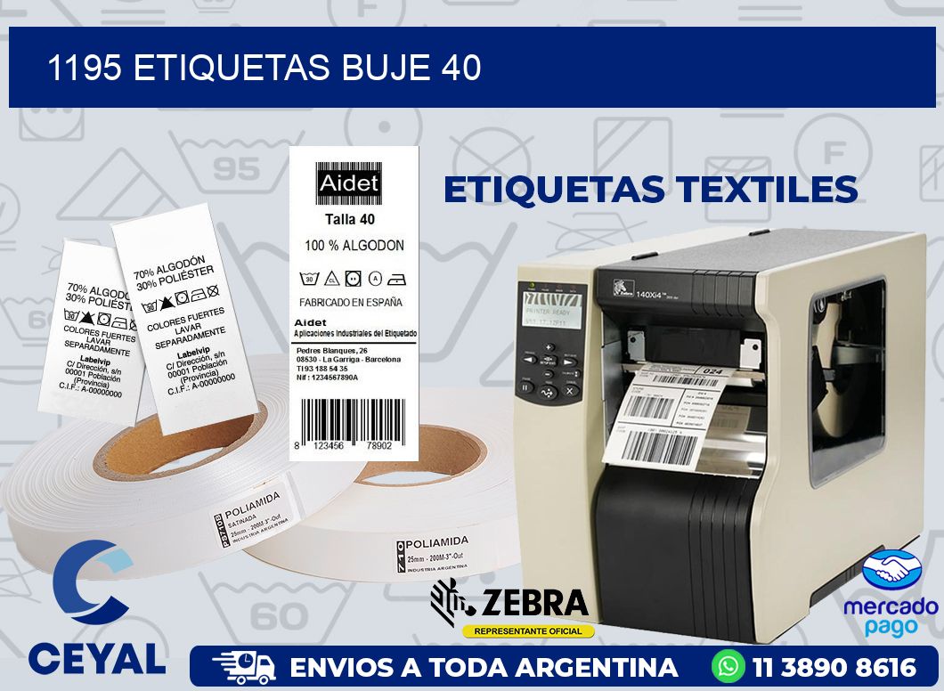 1195 ETIQUETAS BUJE 40