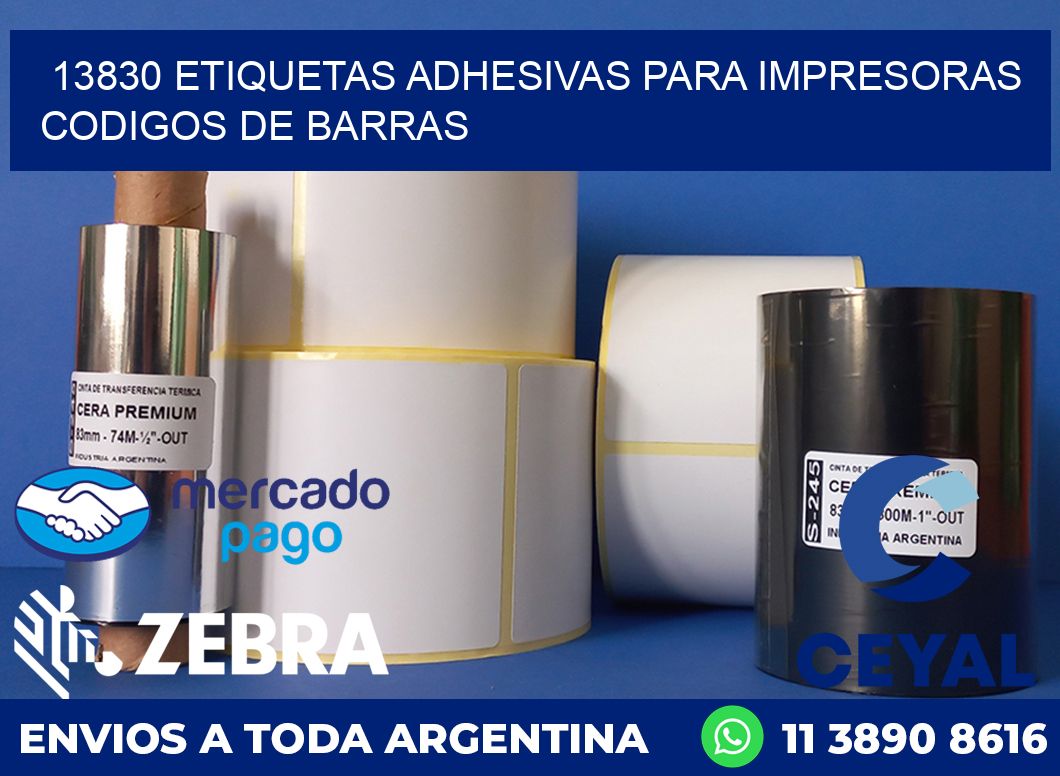 13830 ETIQUETAS ADHESIVAS PARA IMPRESORAS CODIGOS DE BARRAS