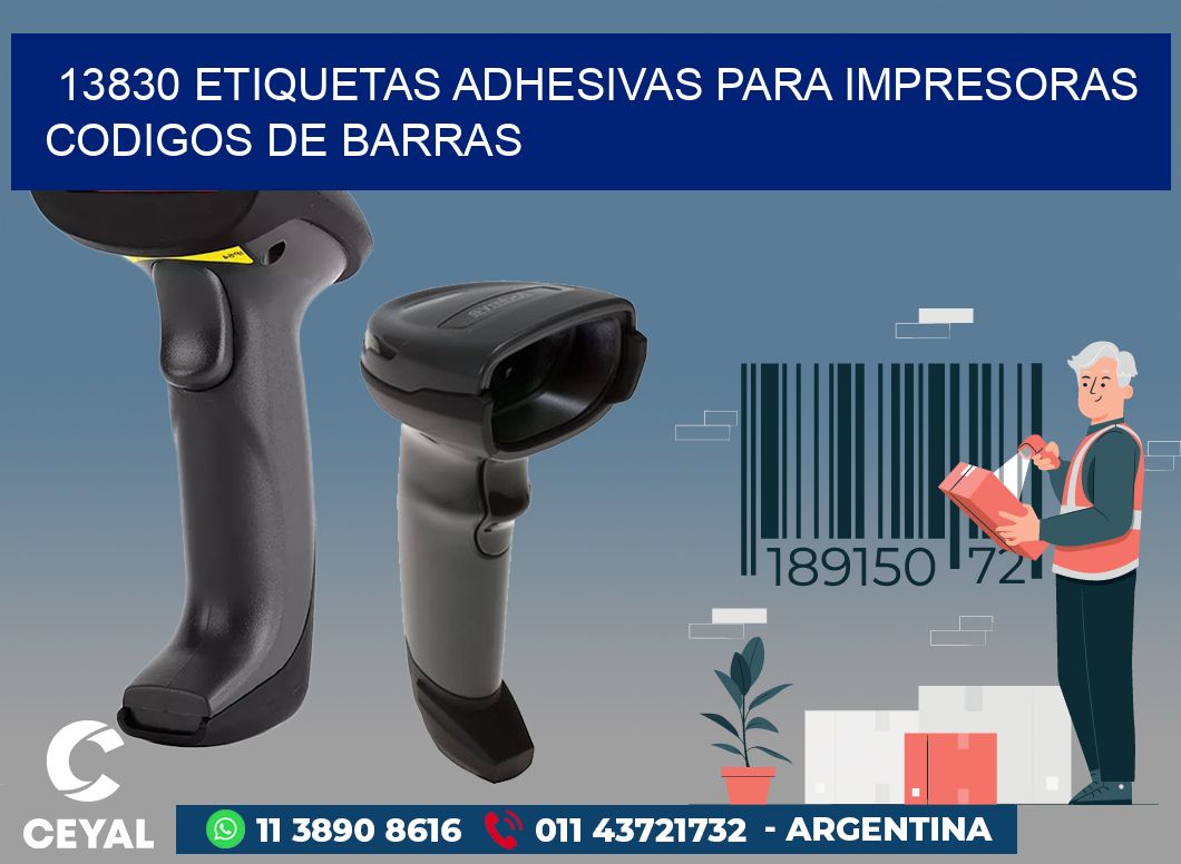 13830 ETIQUETAS ADHESIVAS PARA IMPRESORAS CODIGOS DE BARRAS