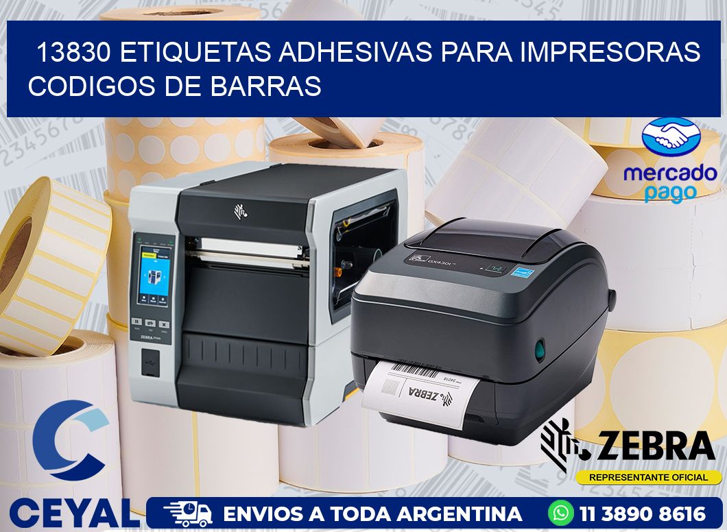 13830 ETIQUETAS ADHESIVAS PARA IMPRESORAS CODIGOS DE BARRAS