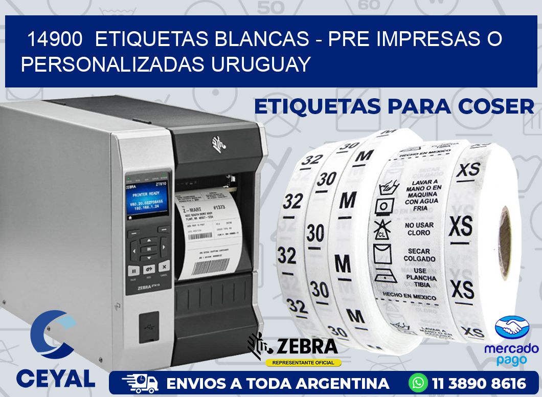 14900  ETIQUETAS BLANCAS - PRE IMPRESAS O PERSONALIZADAS URUGUAY