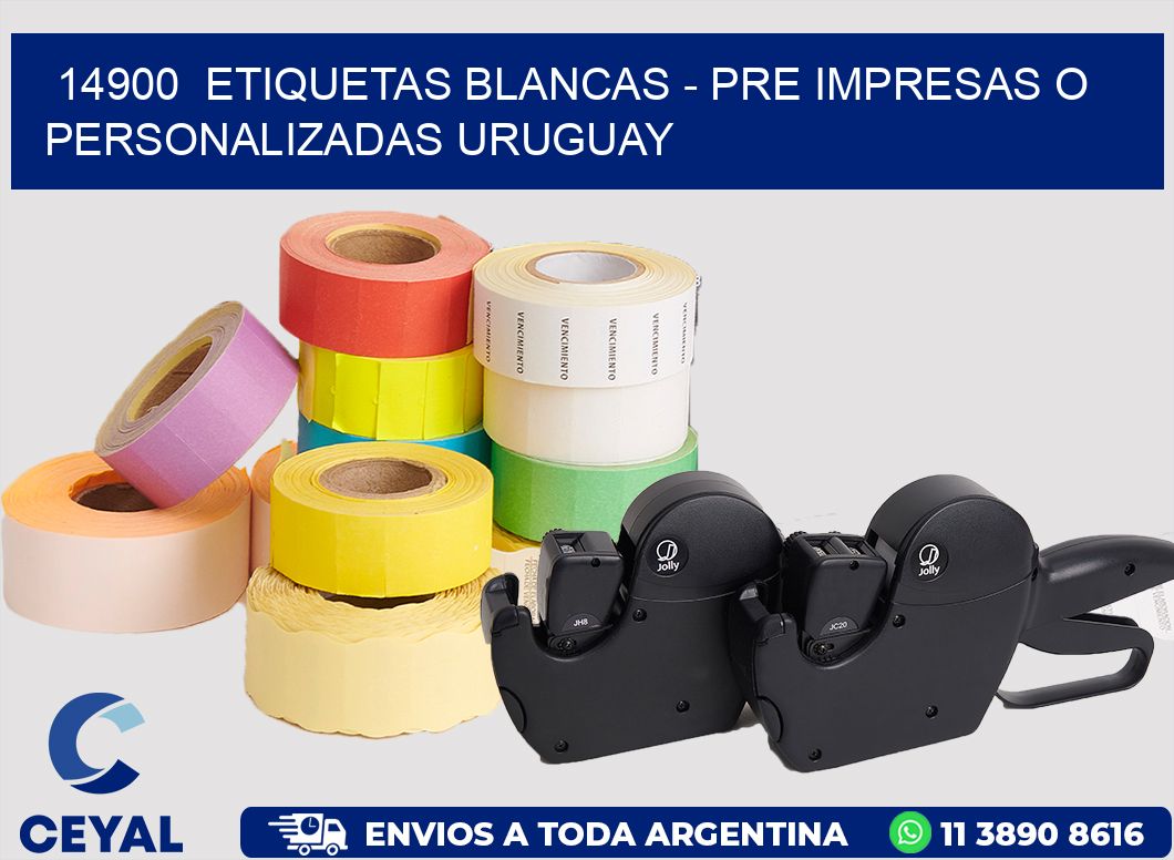 14900  ETIQUETAS BLANCAS - PRE IMPRESAS O PERSONALIZADAS URUGUAY