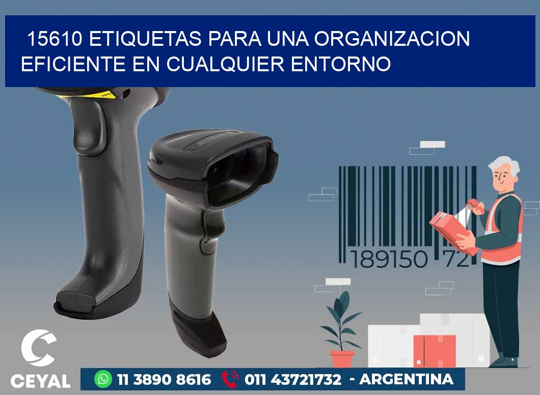 15610 ETIQUETAS PARA UNA ORGANIZACION EFICIENTE EN CUALQUIER ENTORNO