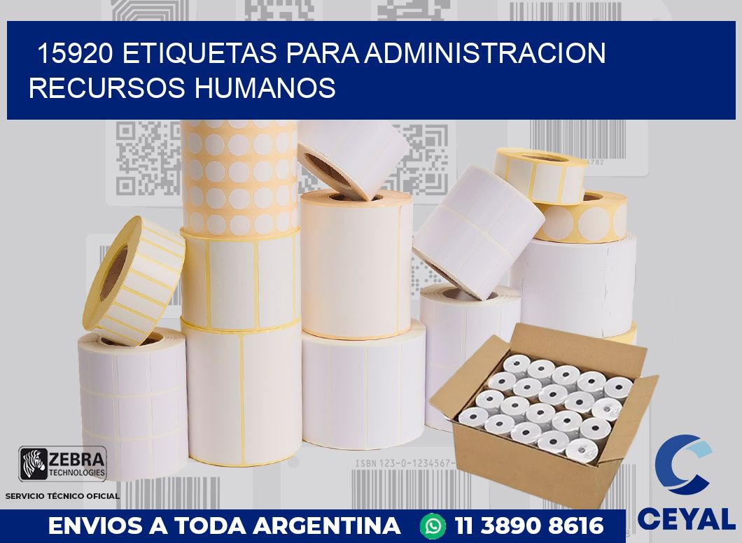 15920 ETIQUETAS PARA ADMINISTRACION RECURSOS HUMANOS