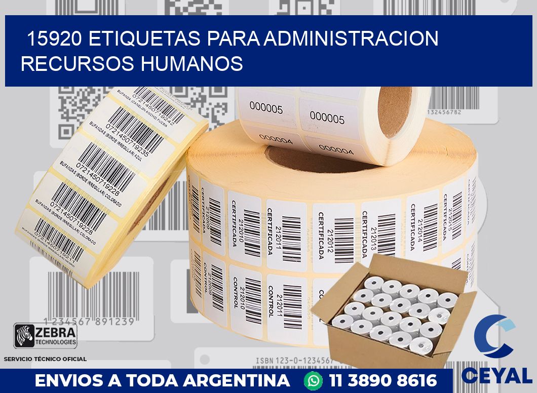 15920 ETIQUETAS PARA ADMINISTRACION RECURSOS HUMANOS