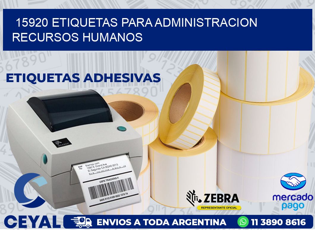 15920 ETIQUETAS PARA ADMINISTRACION RECURSOS HUMANOS