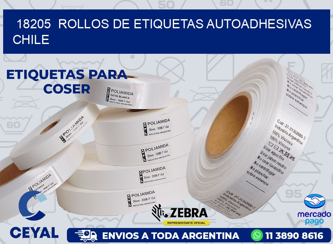 18205  ROLLOS DE ETIQUETAS AUTOADHESIVAS CHILE