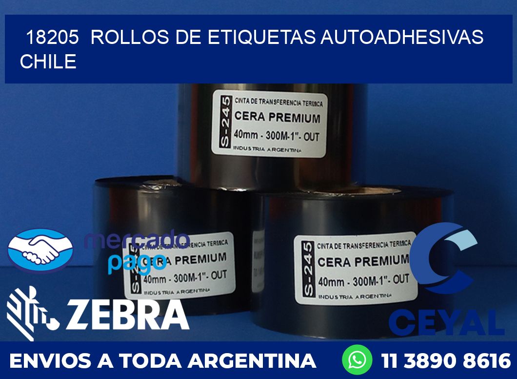 18205  ROLLOS DE ETIQUETAS AUTOADHESIVAS CHILE
