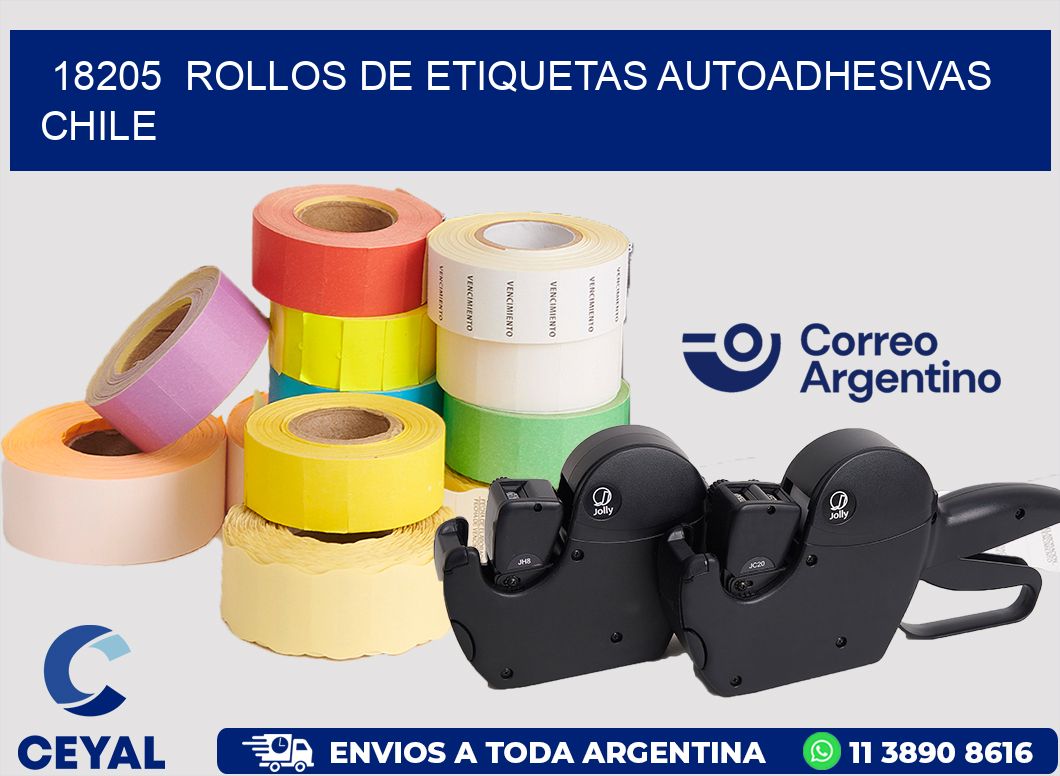 18205  ROLLOS DE ETIQUETAS AUTOADHESIVAS CHILE