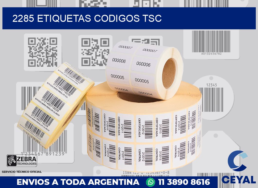 2285 ETIQUETAS CODIGOS TSC
