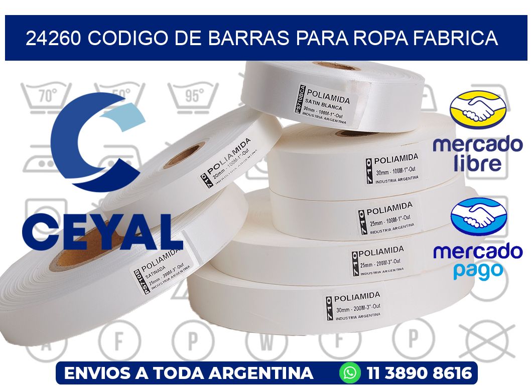 24260 CODIGO DE BARRAS PARA ROPA FABRICA