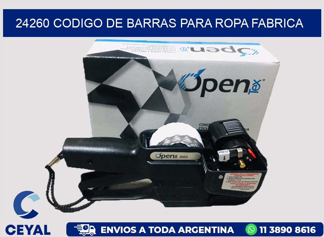 24260 CODIGO DE BARRAS PARA ROPA FABRICA