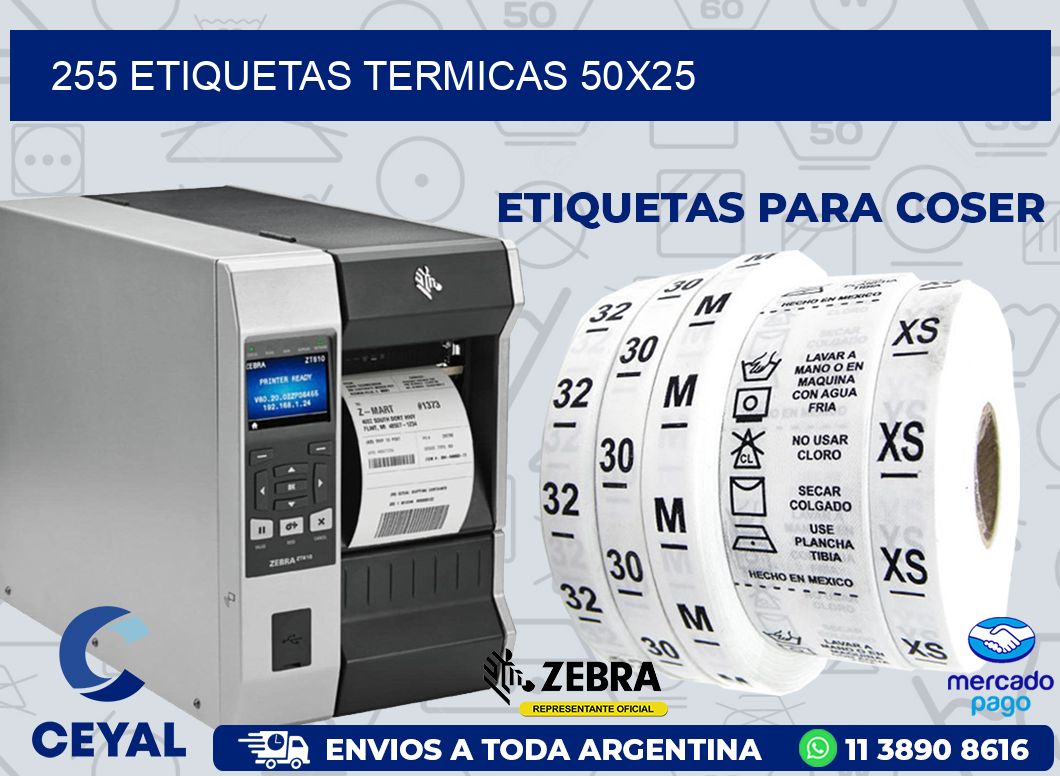 255 ETIQUETAS TERMICAS 50X25