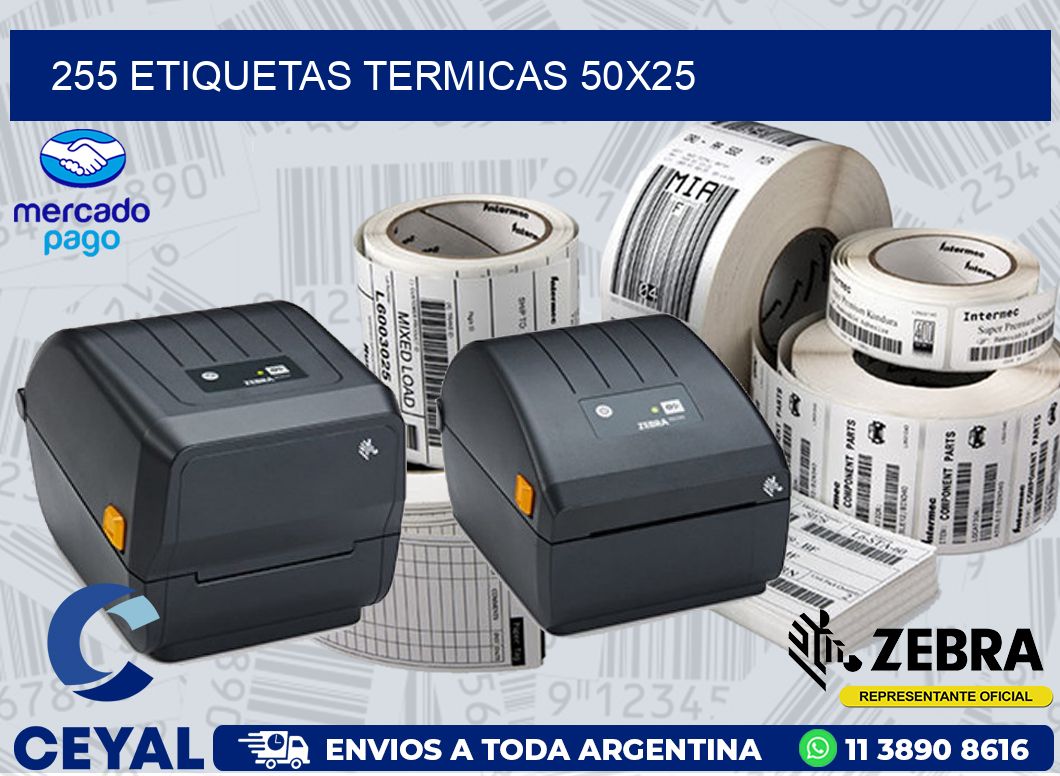 255 ETIQUETAS TERMICAS 50X25