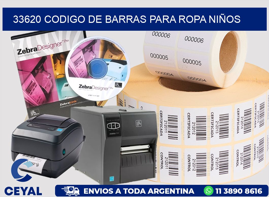 33620 CODIGO DE BARRAS PARA ROPA NIÑOS