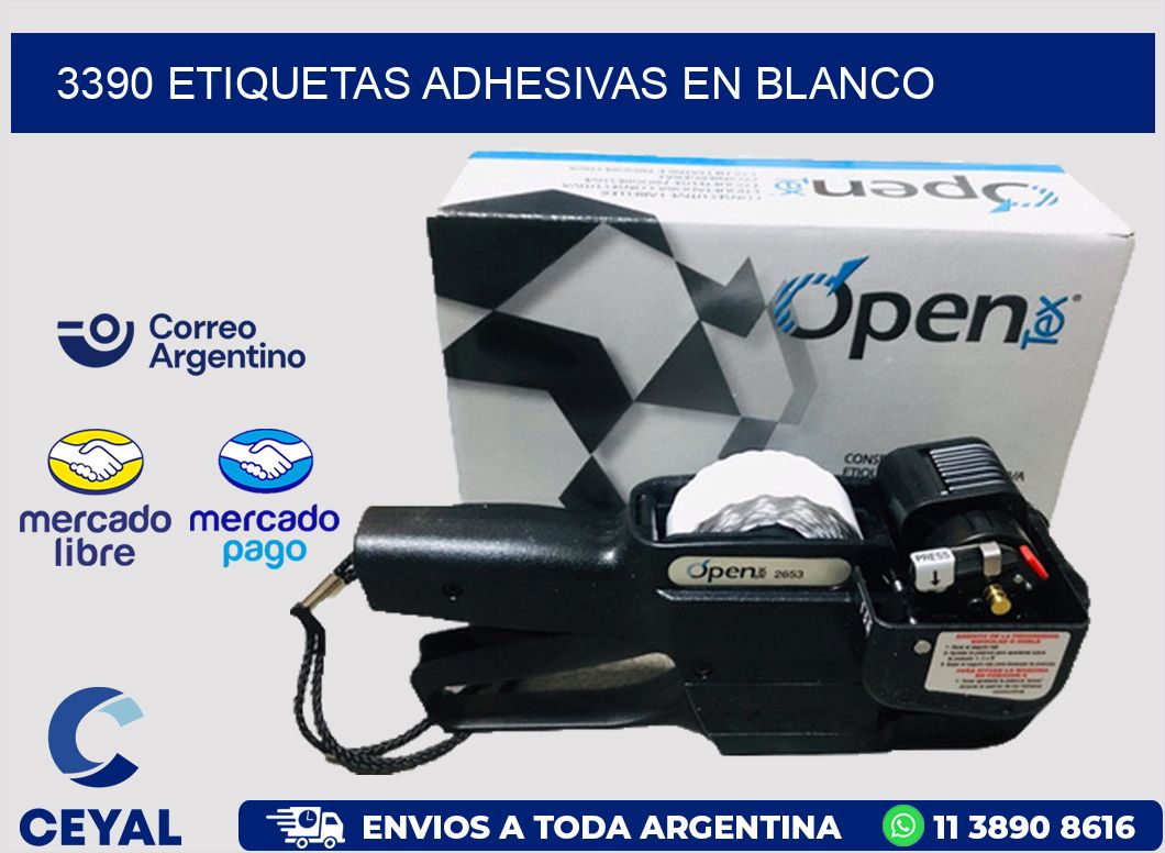 3390 ETIQUETAS ADHESIVAS EN BLANCO
