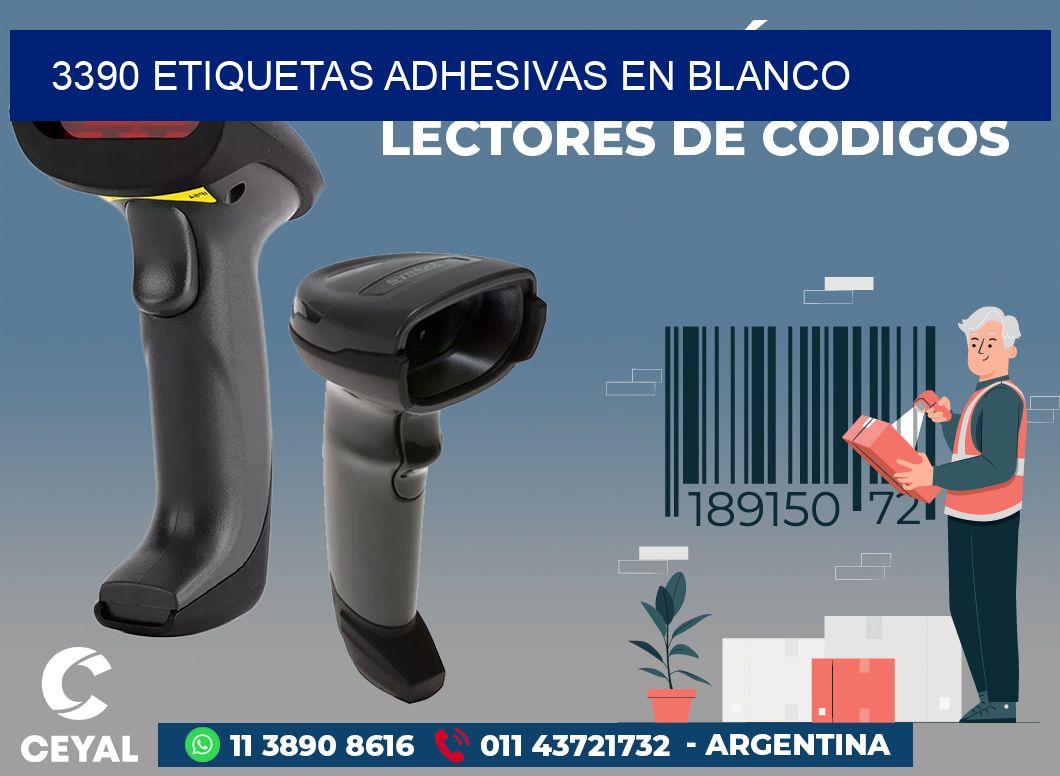 3390 ETIQUETAS ADHESIVAS EN BLANCO