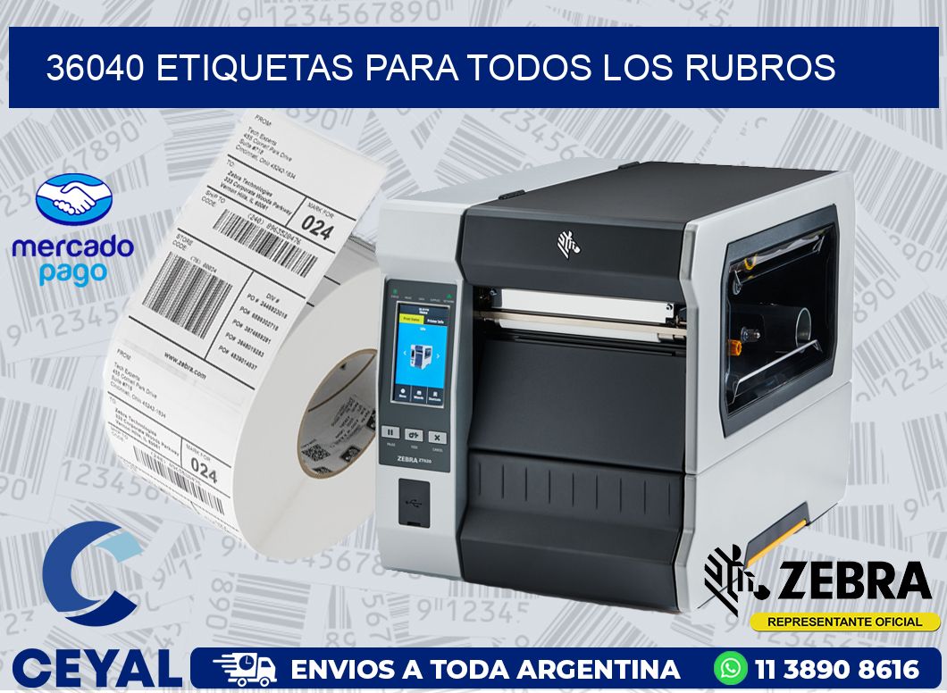 36040 ETIQUETAS PARA TODOS LOS RUBROS