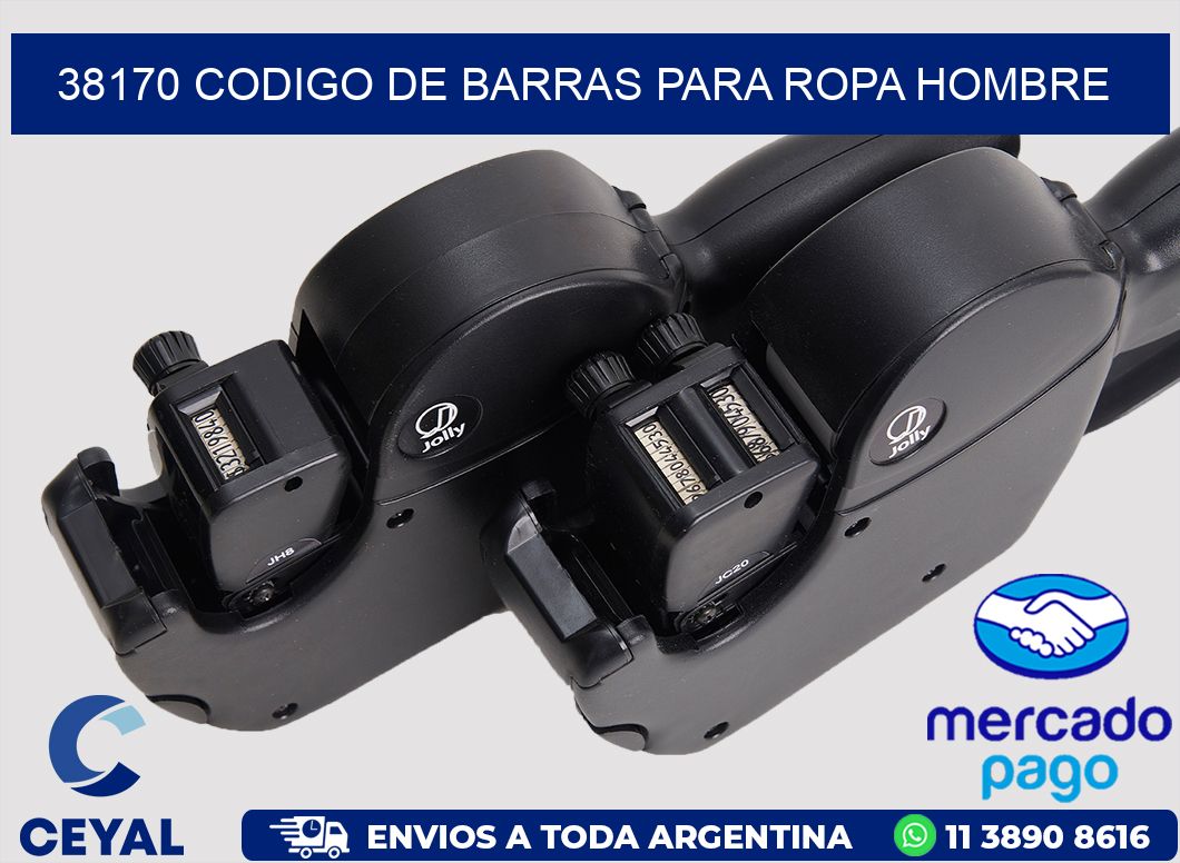 38170 CODIGO DE BARRAS PARA ROPA HOMBRE