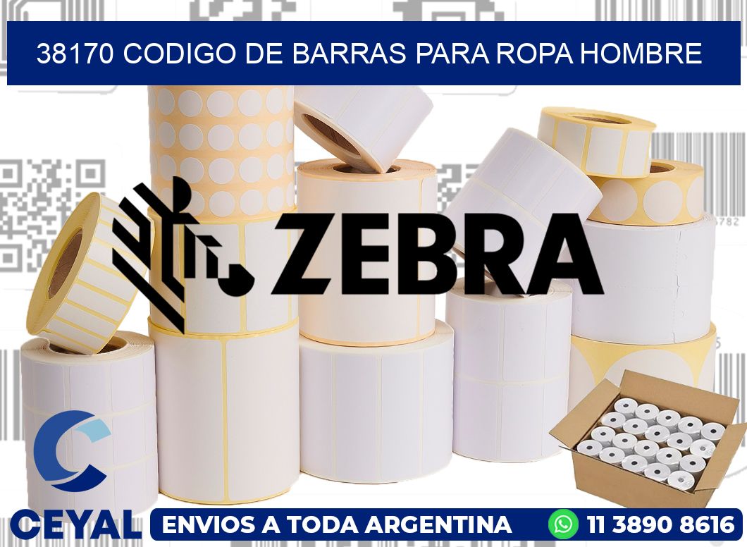 38170 CODIGO DE BARRAS PARA ROPA HOMBRE