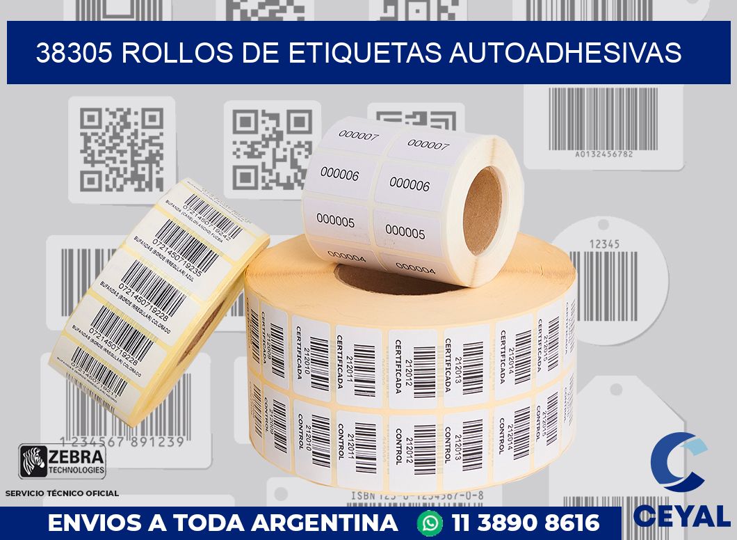 38305 ROLLOS DE ETIQUETAS AUTOADHESIVAS
