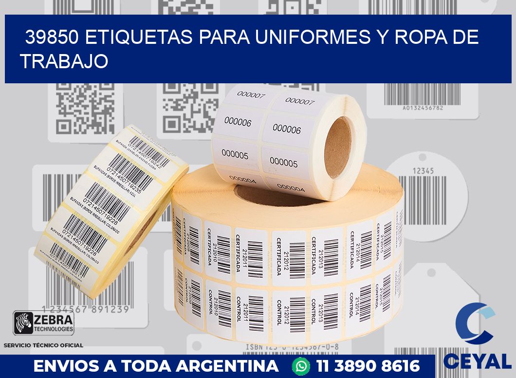 39850 ETIQUETAS PARA UNIFORMES Y ROPA DE TRABAJO