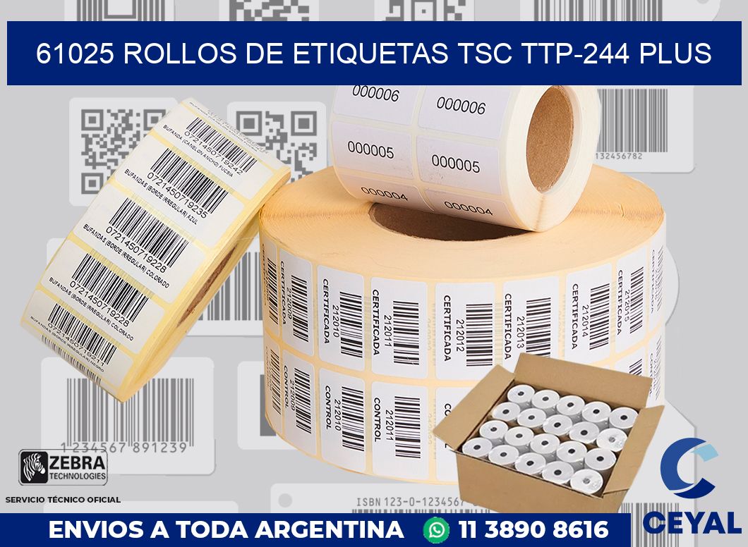 61025 ROLLOS DE ETIQUETAS TSC TTP-244 PLUS
