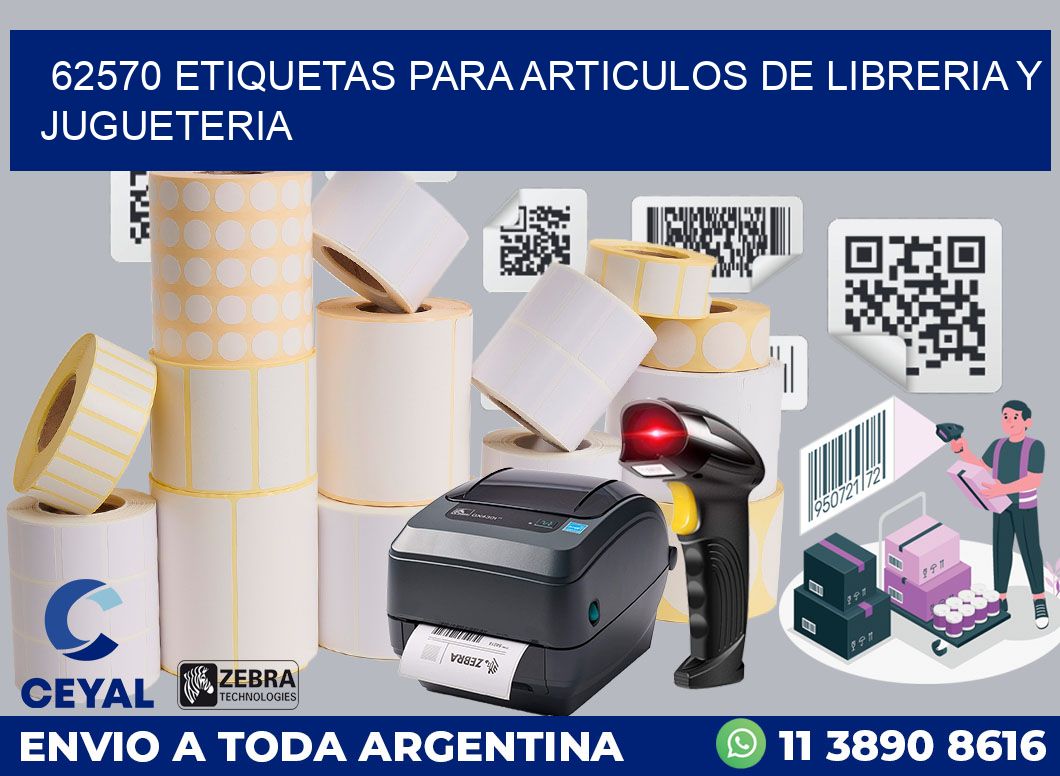 62570 ETIQUETAS PARA ARTICULOS DE LIBRERIA Y JUGUETERIA