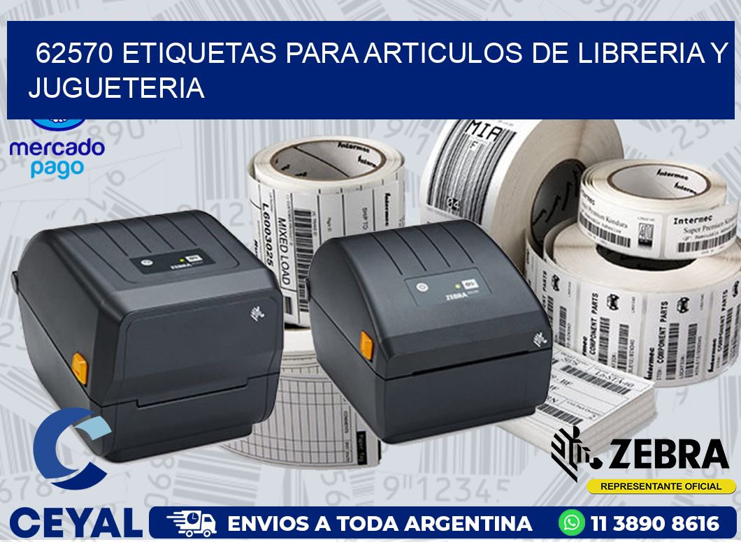 62570 ETIQUETAS PARA ARTICULOS DE LIBRERIA Y JUGUETERIA