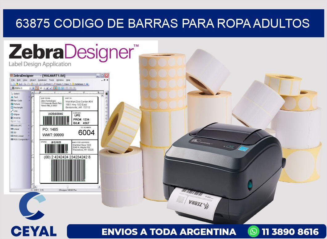 63875 CODIGO DE BARRAS PARA ROPA ADULTOS