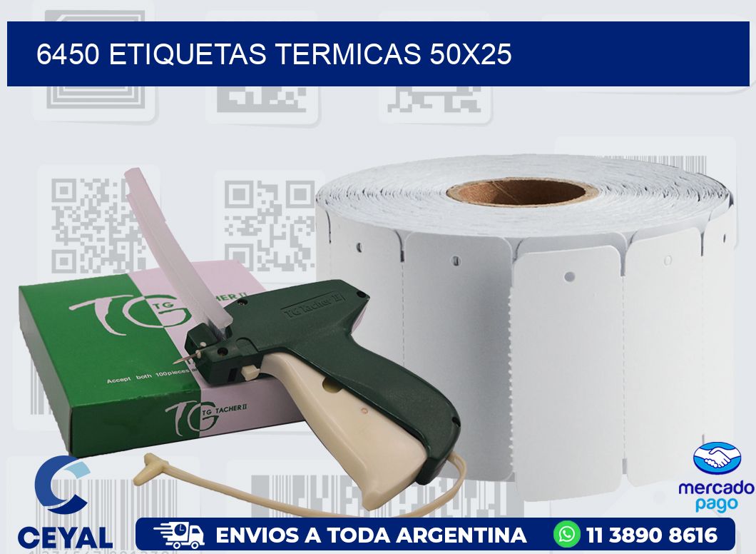 6450 ETIQUETAS TERMICAS 50X25