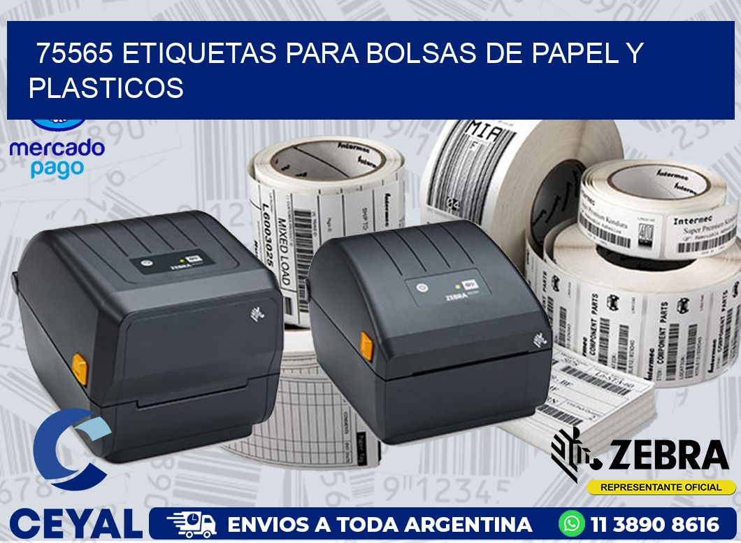 75565 ETIQUETAS PARA BOLSAS DE PAPEL Y PLASTICOS