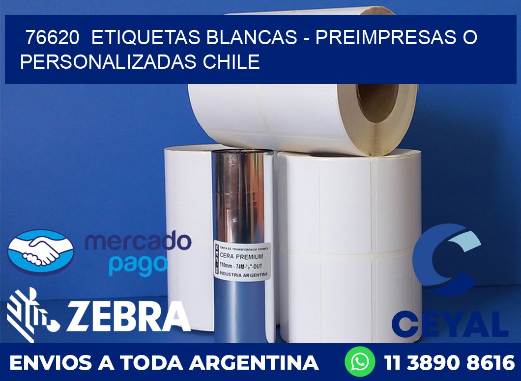 76620  ETIQUETAS BLANCAS - PREIMPRESAS O PERSONALIZADAS CHILE