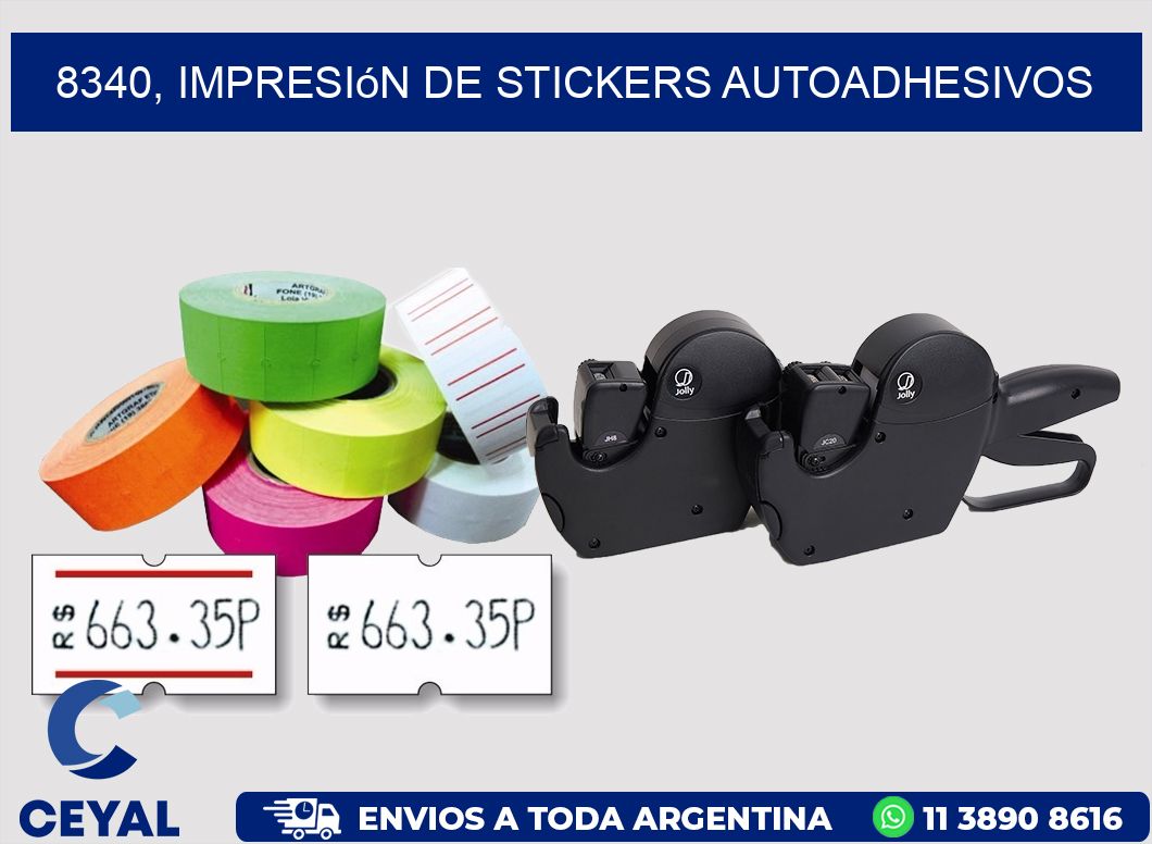 8340, impresión de stickers autoadhesivos