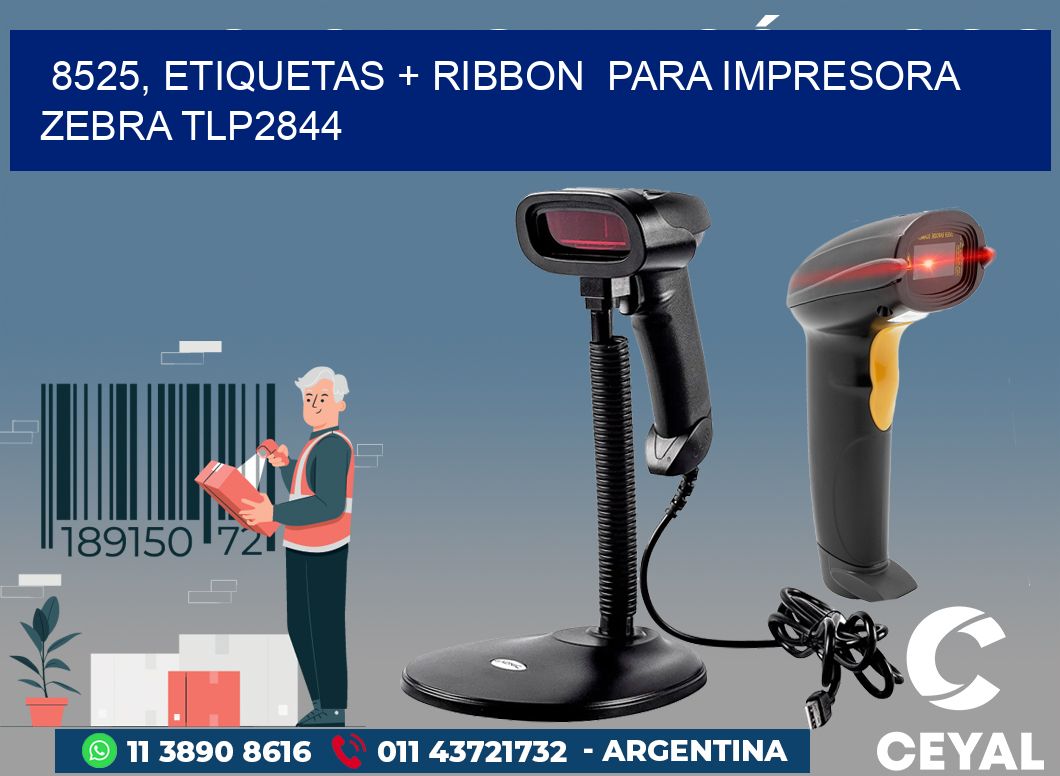 8525, etiquetas + ribbon  para impresora zebra TLP2844