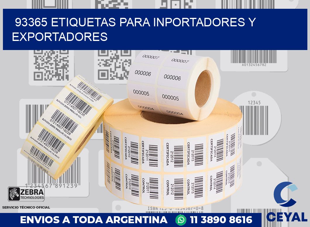 93365 ETIQUETAS PARA INPORTADORES Y EXPORTADORES