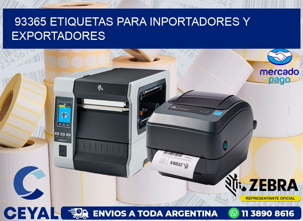 93365 ETIQUETAS PARA INPORTADORES Y EXPORTADORES