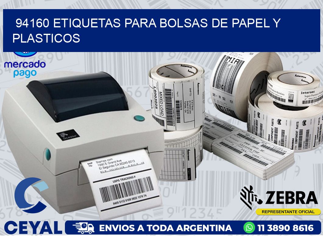 94160 ETIQUETAS PARA BOLSAS DE PAPEL Y PLASTICOS