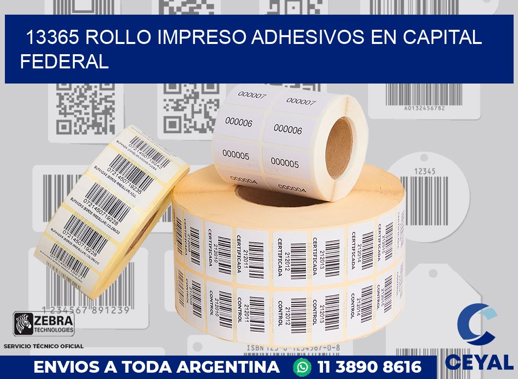 13365 ROLLO IMPRESO ADHESIVOS EN CAPITAL FEDERAL