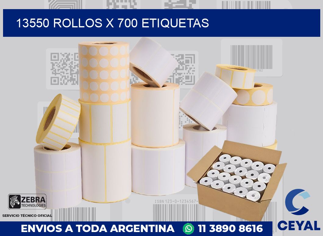 13550 Rollos x 700 etiquetas