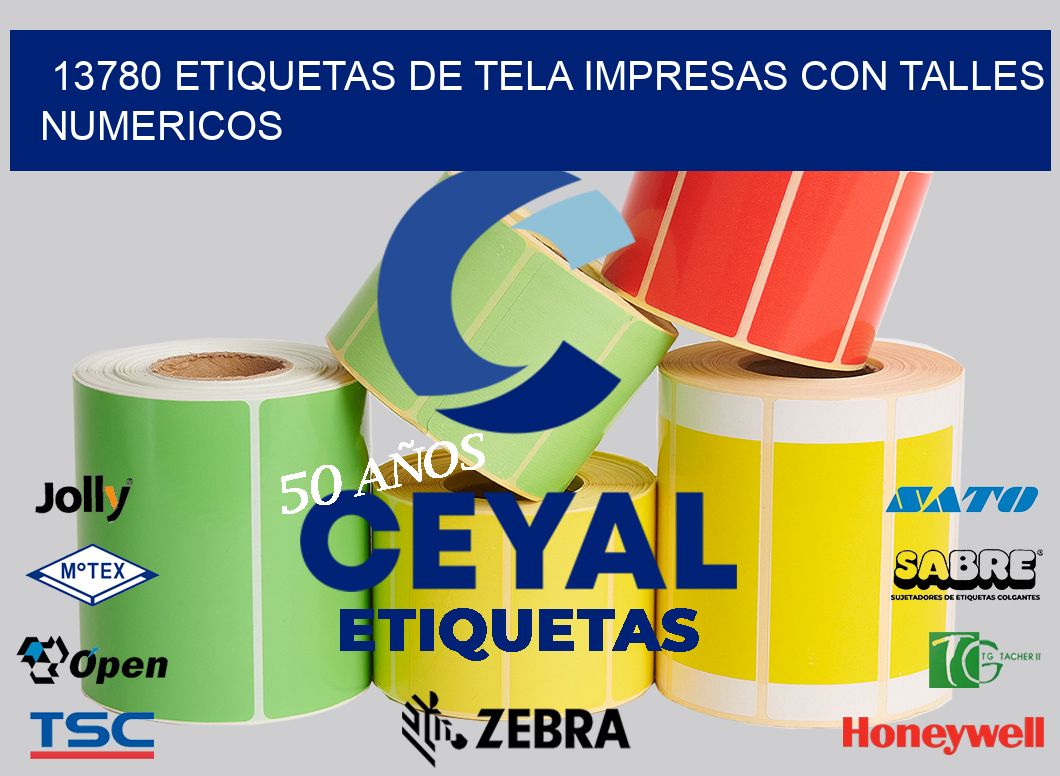 13780 ETIQUETAS DE TELA IMPRESAS CON TALLES NUMERICOS