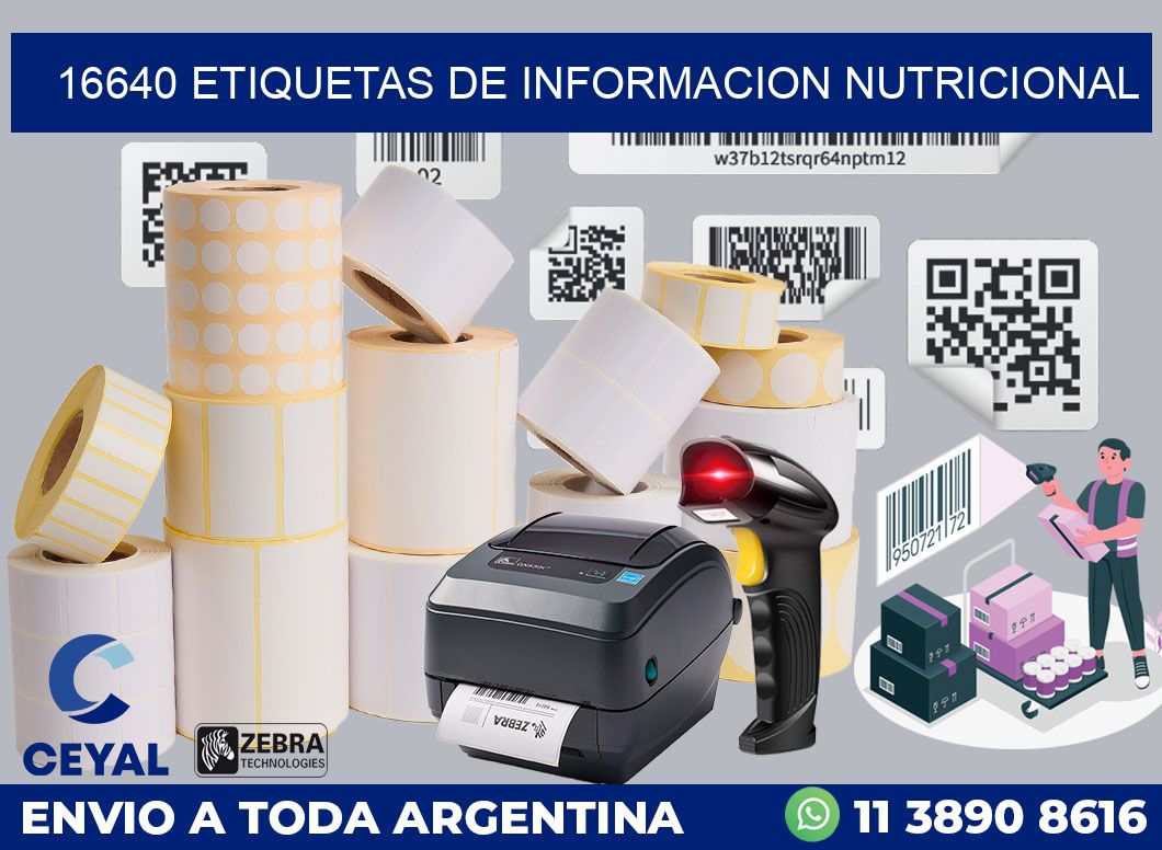 16640 ETIQUETAS DE INFORMACION NUTRICIONAL