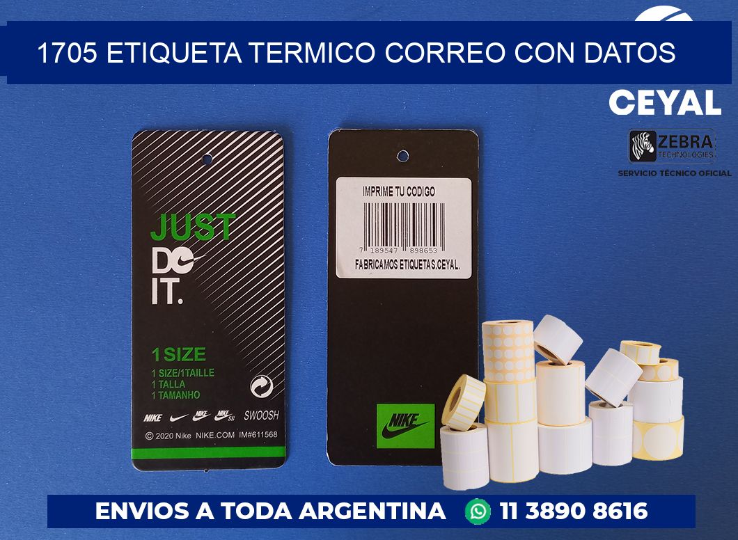 1705 ETIQUETA TERMICO CORREO CON DATOS