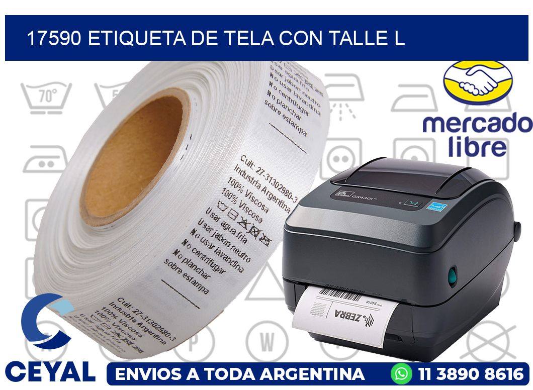 17590 ETIQUETA DE TELA CON TALLE L