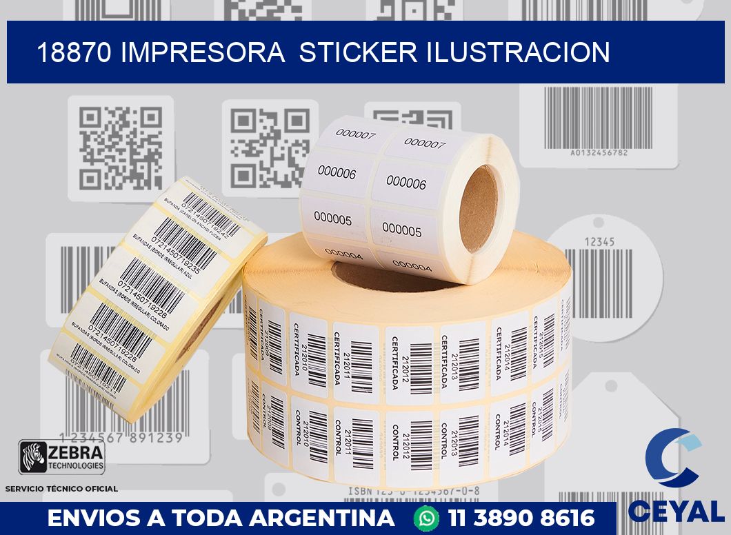18870 impresora  sticker ilustracion