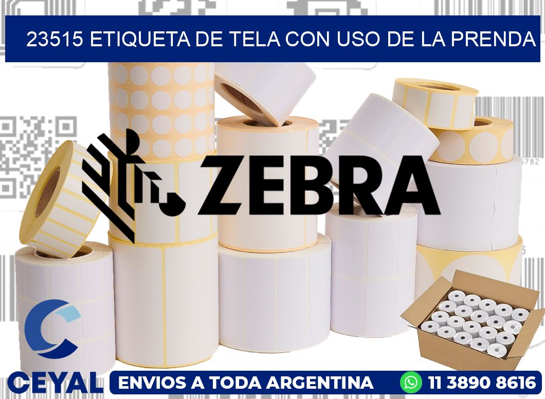 23515 ETIQUETA DE TELA CON USO DE LA PRENDA