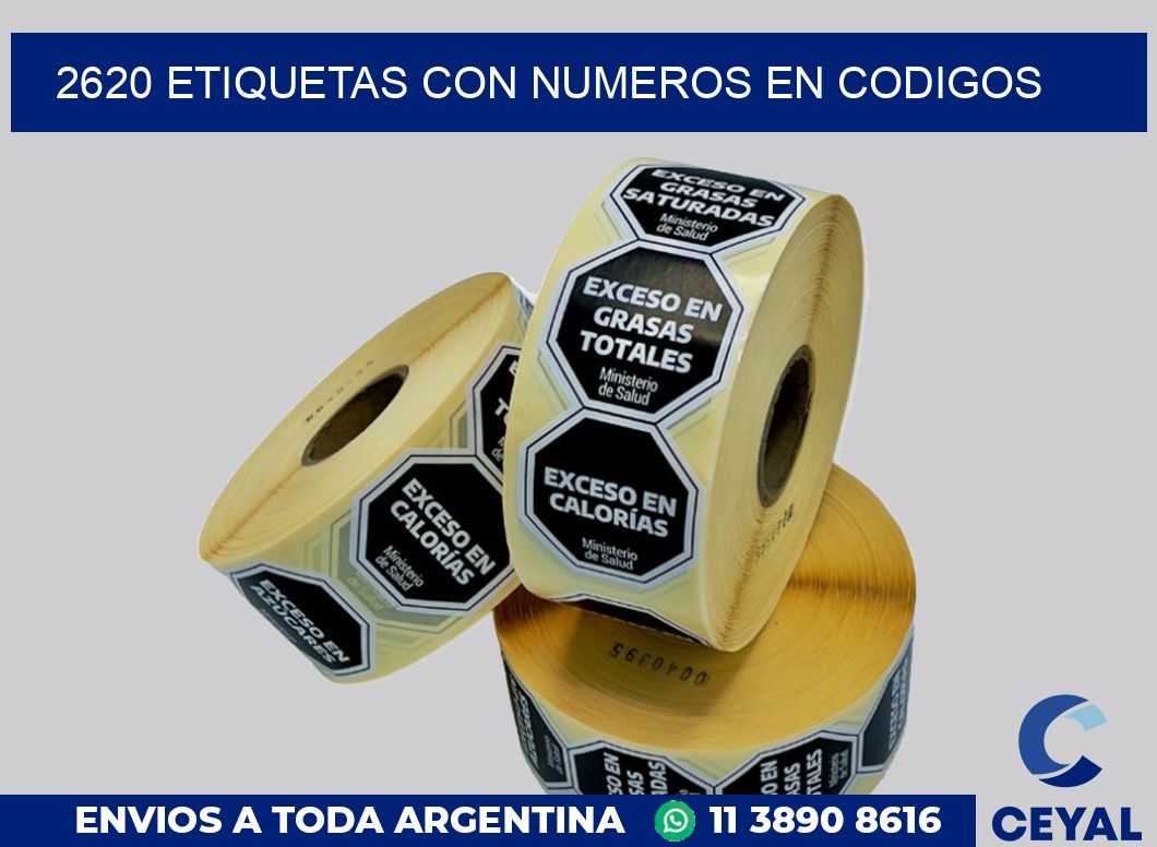 2620 ETIQUETAS CON NUMEROS EN CODIGOS