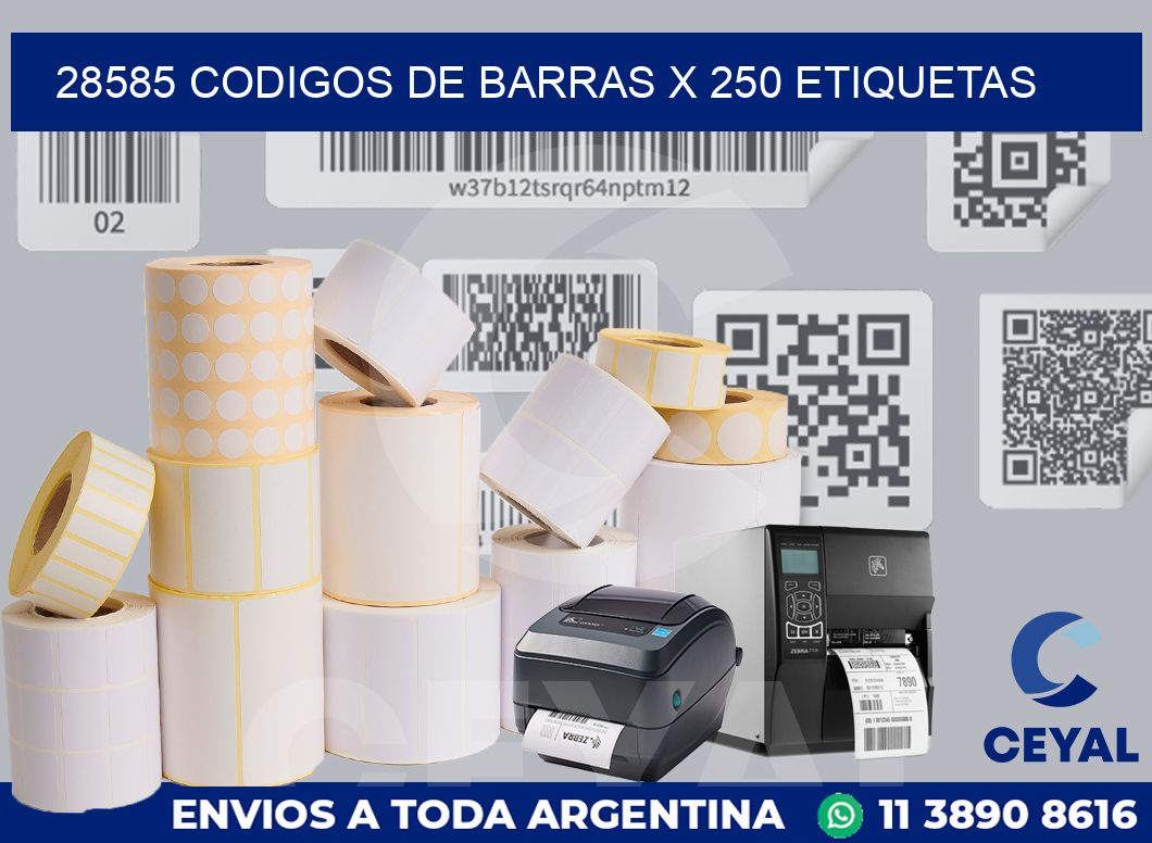 28585 codigos de barras x 250 etiquetas