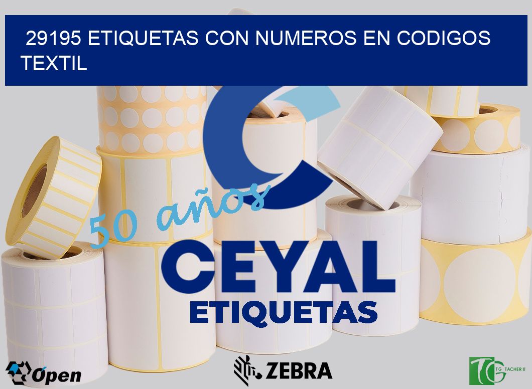 29195 ETIQUETAS CON NUMEROS EN CODIGOS TEXTIL